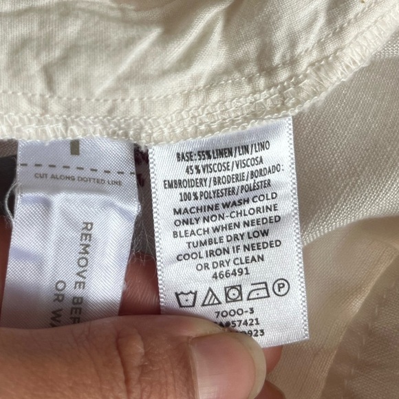 Ann‎ Taylor Loft Embroidered Ivory Linen Blend Shorts Women’s Size M - Picture 5 of 7